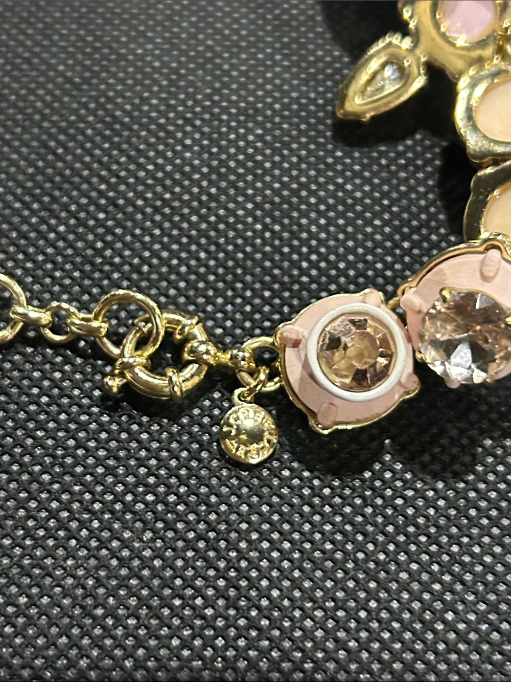 J. Crew Elegant Pink Crystal Statement Necklace - Pink Gold Multi - Picture 3 of 3